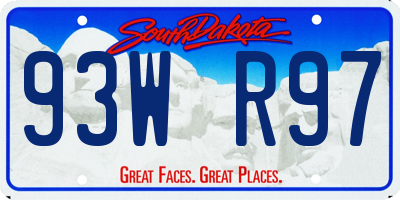 SD license plate 93WR97