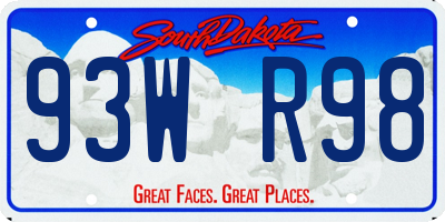 SD license plate 93WR98