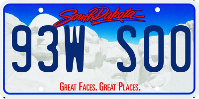 SD license plate 93WS00