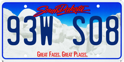 SD license plate 93WS08