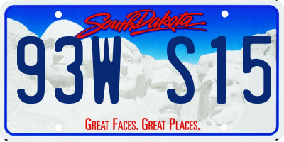 SD license plate 93WS15