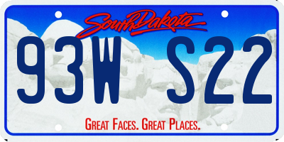 SD license plate 93WS22