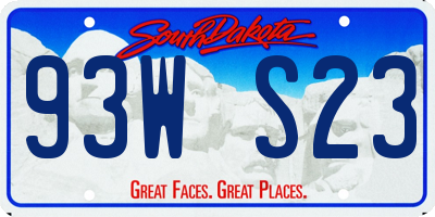 SD license plate 93WS23