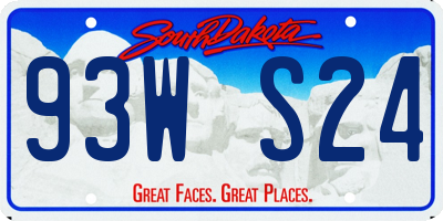 SD license plate 93WS24