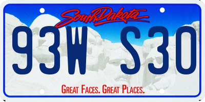 SD license plate 93WS30