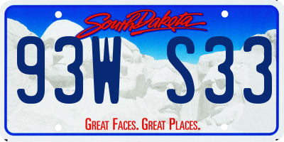 SD license plate 93WS33