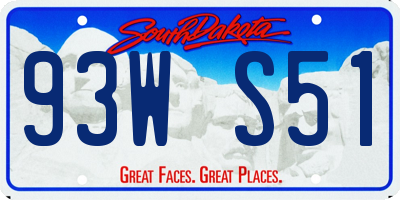 SD license plate 93WS51