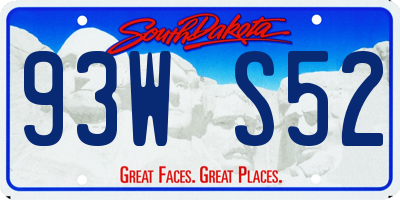 SD license plate 93WS52