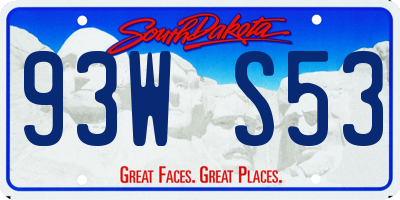 SD license plate 93WS53