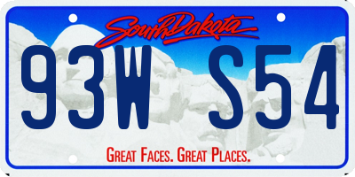 SD license plate 93WS54