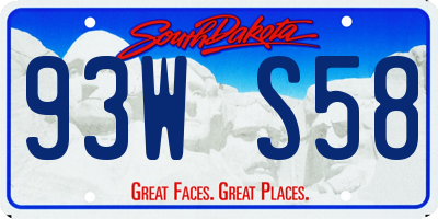 SD license plate 93WS58