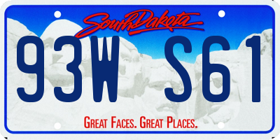 SD license plate 93WS61
