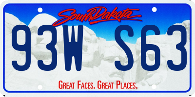 SD license plate 93WS63