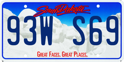 SD license plate 93WS69