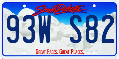 SD license plate 93WS82