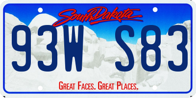 SD license plate 93WS83