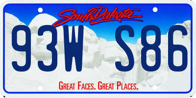 SD license plate 93WS86