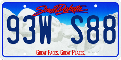 SD license plate 93WS88