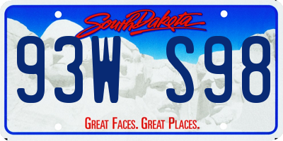 SD license plate 93WS98