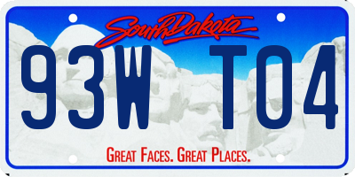 SD license plate 93WT04