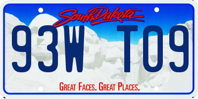 SD license plate 93WT09