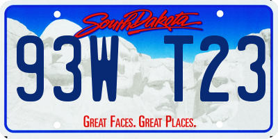 SD license plate 93WT23