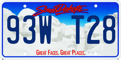 SD license plate 93WT28