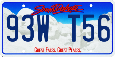 SD license plate 93WT56