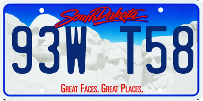 SD license plate 93WT58