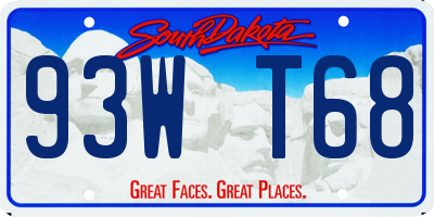 SD license plate 93WT68