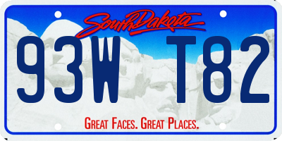 SD license plate 93WT82