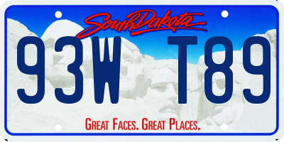 SD license plate 93WT89
