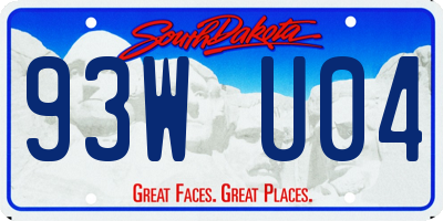 SD license plate 93WU04