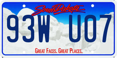 SD license plate 93WU07