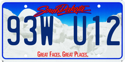 SD license plate 93WU12