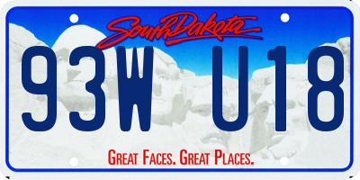 SD license plate 93WU18