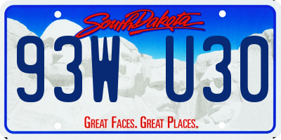 SD license plate 93WU30