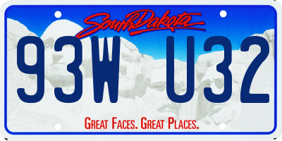 SD license plate 93WU32
