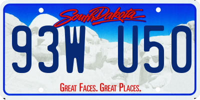 SD license plate 93WU50