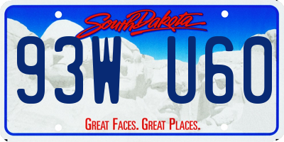 SD license plate 93WU60