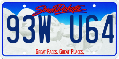 SD license plate 93WU64
