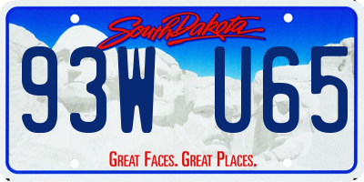 SD license plate 93WU65