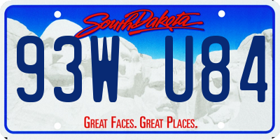 SD license plate 93WU84
