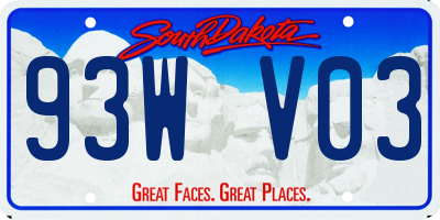 SD license plate 93WV03