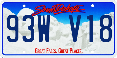 SD license plate 93WV18