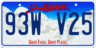SD license plate 93WV25