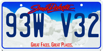 SD license plate 93WV32