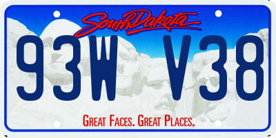 SD license plate 93WV38