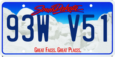 SD license plate 93WV51