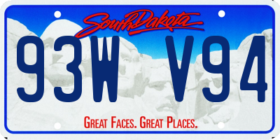 SD license plate 93WV94